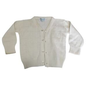 Vintage 1950s Golden Gate of California Baby Girls Sz 3M Cardigan Sweater White